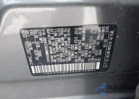 2021 Nissan Rogue S Fwd z USA, uszkodzony, nr VIN JN8AT3AA9MW004401